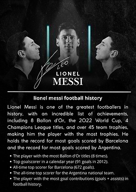 Lionel Messi Football History