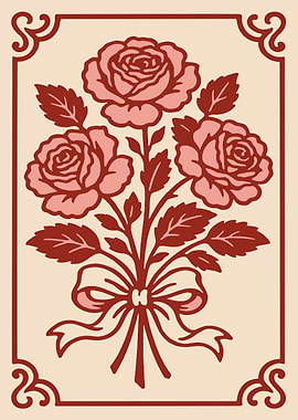 Bouquet of Roses with Ribbon