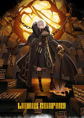 Limbus Company Character with Chains and Orbs