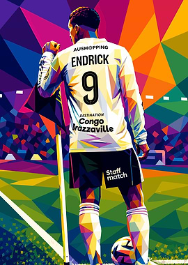 Endrick Soccer Player Pop Art