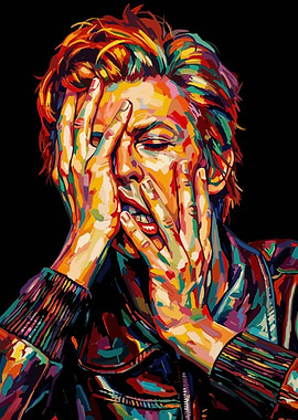 Colorful Portrait of David Bowie