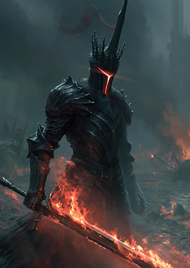 Dark Lord in Fiery Armor