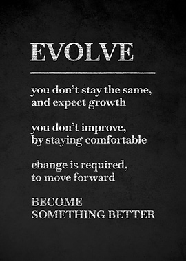 Evolve Motivational Text Art v3