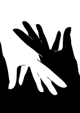 Intertwined Black and White Hands