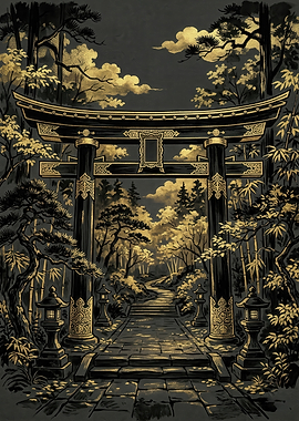 Japanese Torii Gate Path