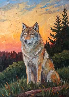Wolf at Sunset