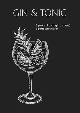 Gin and Tonic Recipe Illustration