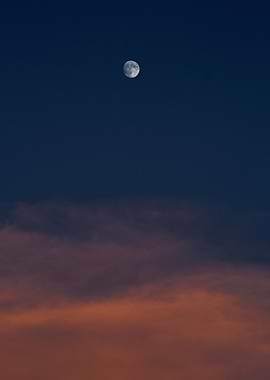 Moon and Clouds at Dusk