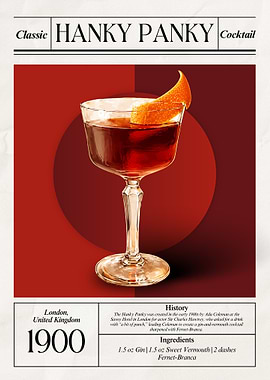 Vintage Hanky Panky Cocktail – Classic 1900 London Savoy Icon