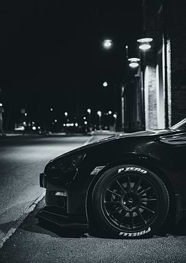 Black Sports Car at Night