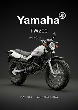 Yamaha TW200 Motorcycle poster