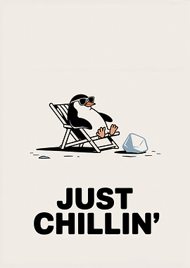 Funny Penguin chilling