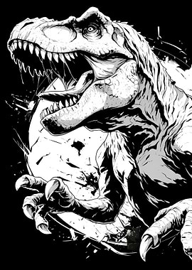 Fierce Tyrannosaurus Rex Roaring