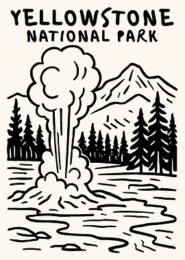 Yellowstone National Park Geyser