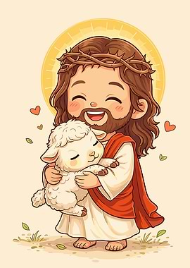 Jesus Hugging a Lamb