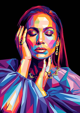 Colorful Portrait of jennifer lopez