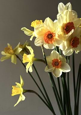 Daffodils with Orange Centers