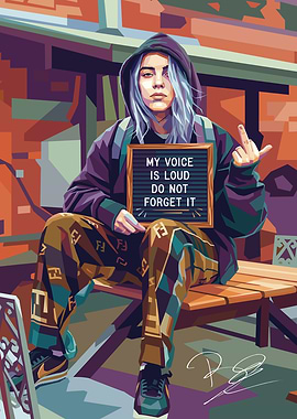Billie Eilish Pop Art Portrait