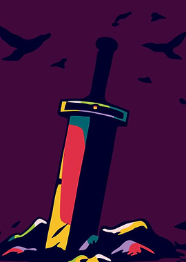 Stylized Sword in the Ground