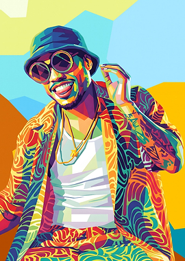 Colorful Pop Art Portrait of a Man