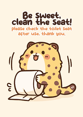 Cute Leopard with Toilet Paper