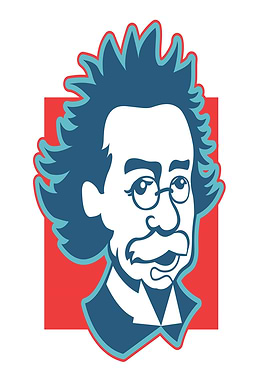 Cartoon Portrait of Albert Einstein