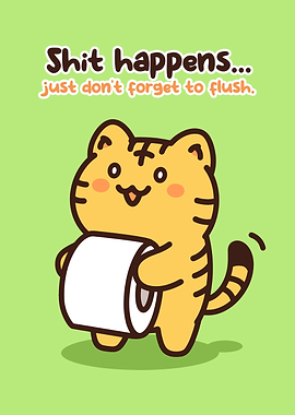 Cute Tiger Holding Toilet Paper