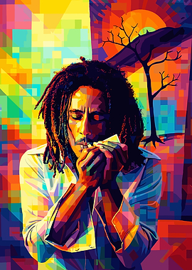 Bob Marley Pop Art Portrait