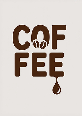 Coffee text art with drip