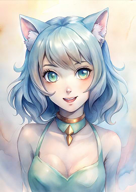 Anime Cat Girl Portrait