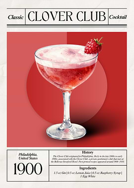Vintage Clover Club Cocktail – Classic 1900 Philadelphia Icon