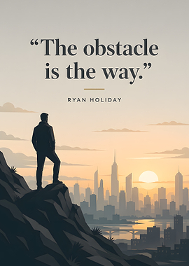 Man on mountain overlooking city