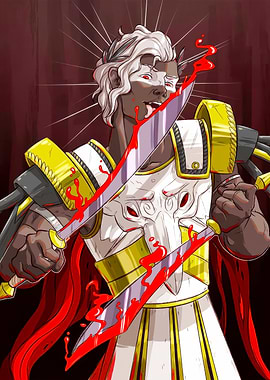 Bloody Warrior with Swords