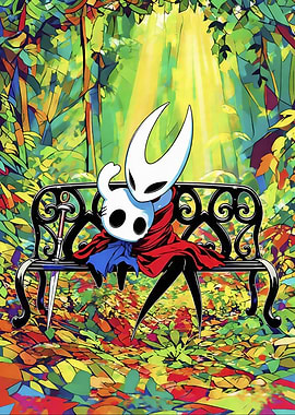 Hollow Knight Characters on a Bench