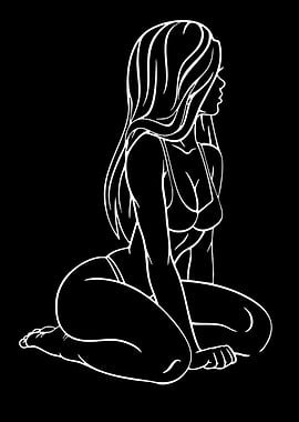 Minimalist Line Art of a Woman