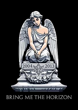 Angel Statue with Dates and Symbol