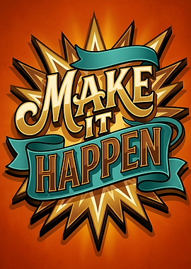Make It Happen Motivational Text Art
