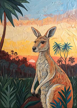 Kangaroo at Sunset
