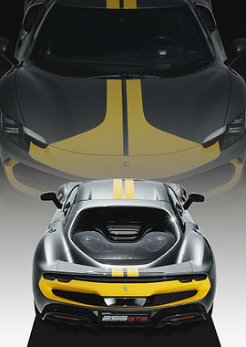 Ferrari 296 GTB with Yellow Stripes