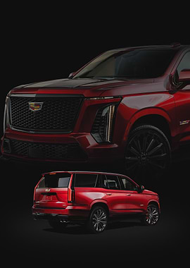 Red Cadillac Escalade V-Series 25