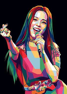 Colorful Pop Art Portrait of Jisoo