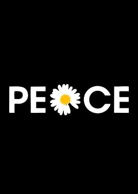 Peace Daisy Text Art