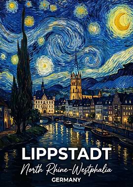 Lippstadt Germany Starry Night Painting
