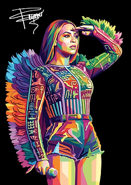 Beyoncé in colorful Egyptian-inspired outfit