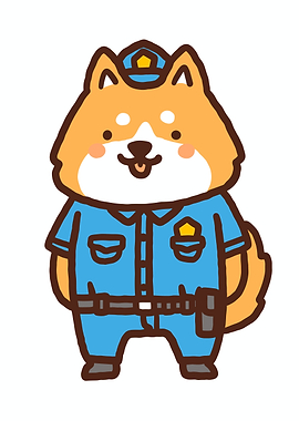 Cute Shiba Inu Police Officer