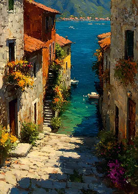 Coastal European Village Steps
