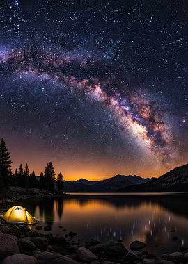 Milky Way Over Lake