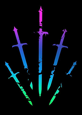Five Swords with Gradient Colors
