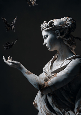 Statue with Butterflies