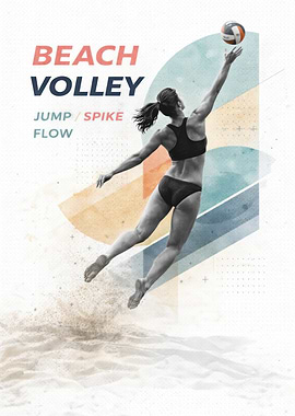 Beach Volleyball Player - Action Collage Art